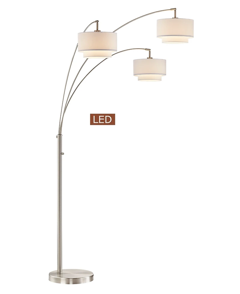 Artiva Usa Lumiere Iii 80" Led Arched Floor Lamp Double Layer Shade with Dimmer
