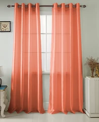 Rt Designers Collection Nancy Faux Silk Grommet Curtain Panel 54" x 84" Neon Yellow