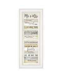 Trendy Decor 4U Mr and Mrs By Marla Rae, Ready to hang Framed print, White Frame, 11" x 27"