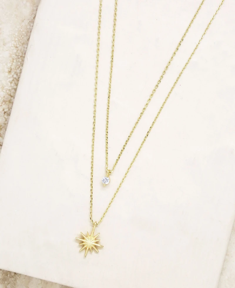 Ettika Layered Starburst Crystal Necklace
