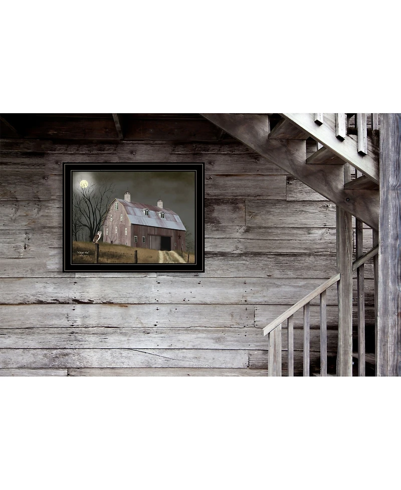 Trendy Decor 4U Midnight Moon by Billy Jacobs, Ready to hang Framed Print, Black Frame, 27" x 21"