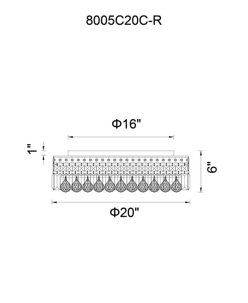 Cwi Lighting Colosseum 8 Light Flush Mount