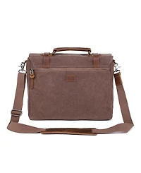 Tsd Brand Stone Creek Waxed Canvas Briefcase