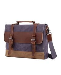 Tsd Brand Stone Creek Waxed Canvas Briefcase