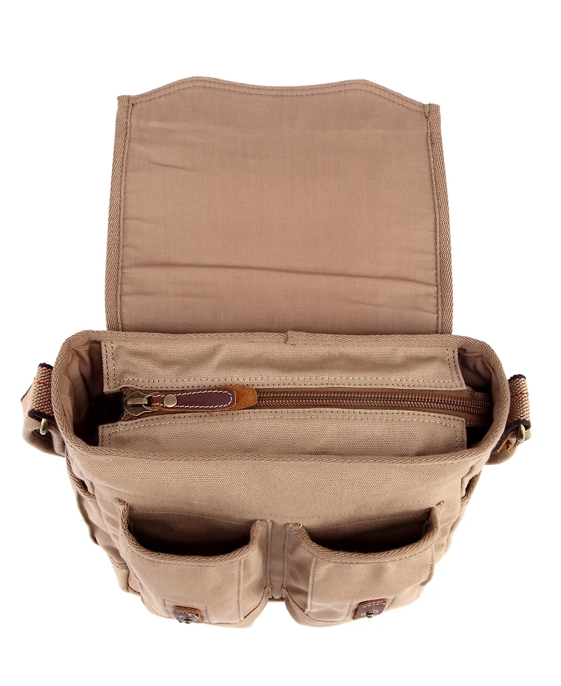 Tsd Brand Turtle Ridge 4-Pocket Canvas Crossbody Bag