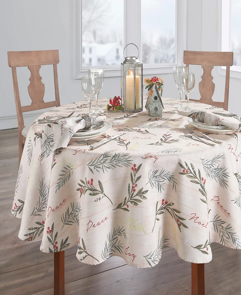 Elrene Holiday Tree Trimmings Tablecloth - 70"