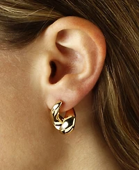 Bypass Hoop Earrings Set in 14k Gold