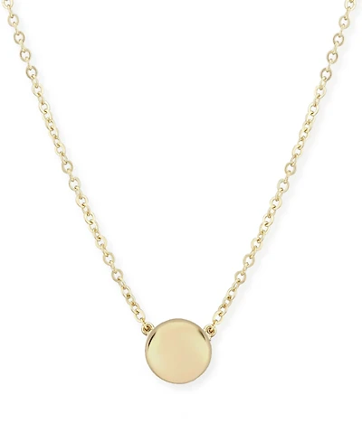 Flat Ball Necklace Set in 14k Gold (7mm)