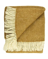 Prince of Scots Highland Tweed Herringbone Pure Wool Oversized Throw, 59" x 72"
