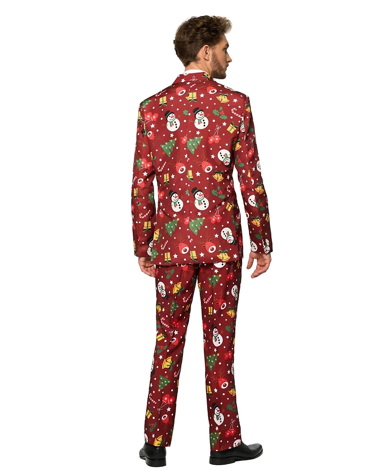 Suitmeister Men's Christmas Suit - Real Light Up Festive Outfit Slim Fit Green
