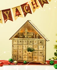 Glitzhome 15.35" H Wooden Led Countdown Farmhouse