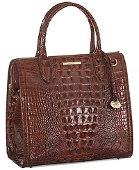 Brahmin Caroline Melbourne Embossed Leather Satchel Bag