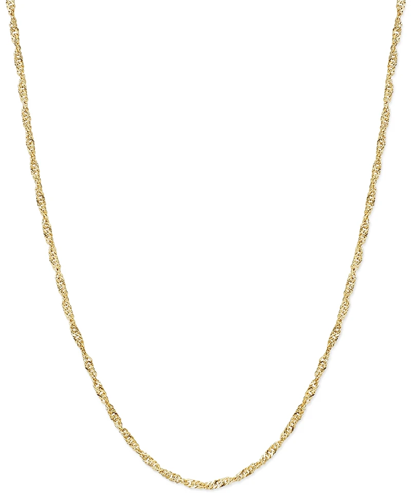 18" Singapore Chain Necklace (1-1/2mm) in 14k Gold
