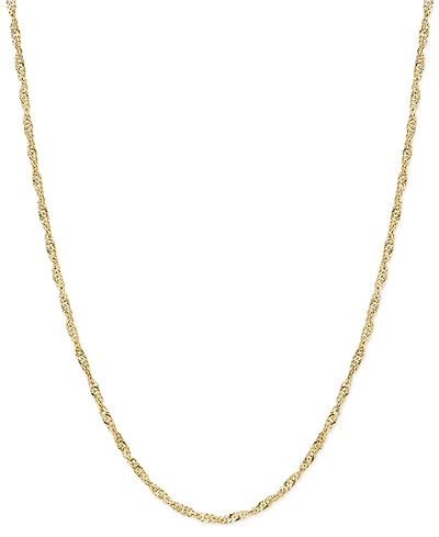 18" Singapore Chain Necklace (1-1/2mm) in 14k Gold