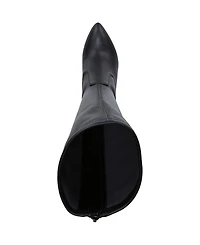 Franco Sarto Women's Katherine Block Heel Pointed Toe Knee High Boots