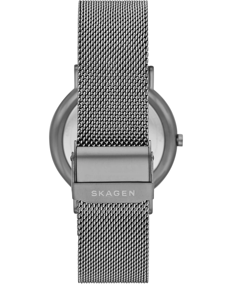 Skagen Men's Signatur Gunmetal Stainless Steel Mesh Bracelet Watch 40mm