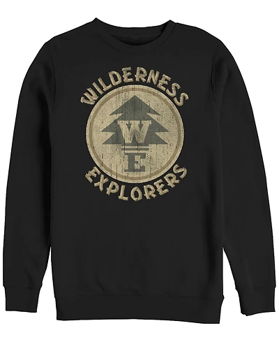 Disney Pixar Men's Up Wilderness Explorer Badge, Crewneck Fleece