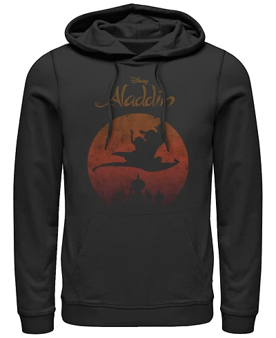 Disney Men's Aladdin Jasmine Silouhette Over Agrabah, Pullover Hoodie