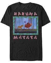 Disney Men's Lion King Hakuna Matata Pattern Square, Short Sleeve T-Shirt