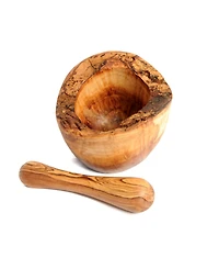 BeldiNest Olive Wood Rustic Edge Pestle and Mortar