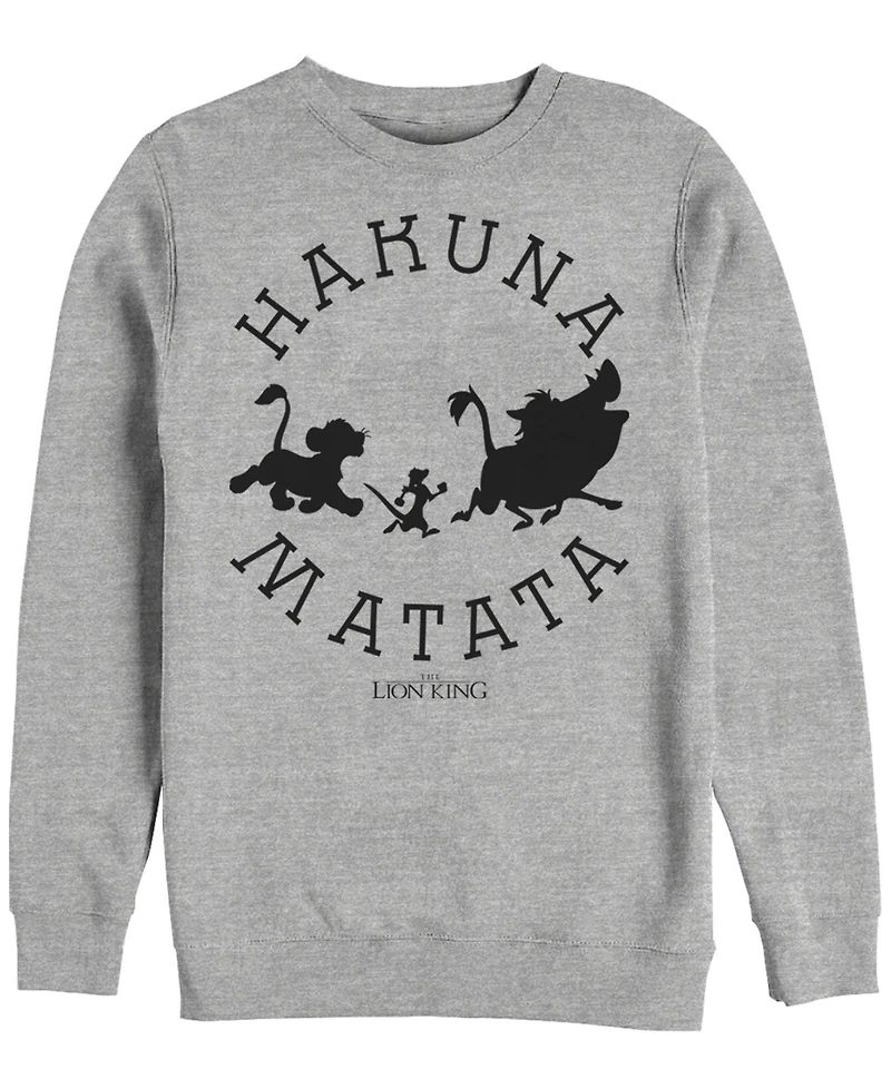 Disney Men's Lion King Hakuna Matata Pride Camp, Crewneck Fleece