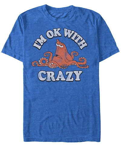 Disney Men's Finding Dory Hank Ok with Crazy, Short Sleeve T-Shirt