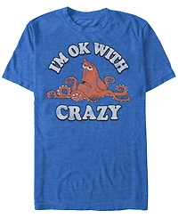 Disney Men's Finding Dory Hank Ok with Crazy, Short Sleeve T-Shirt