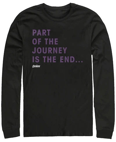 Marvel Men's Avengers Endgame Part of the Journey is End Quote, Long Sleeve T-shirt