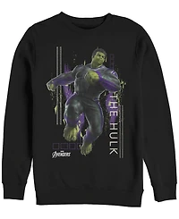 Marvel Men's Avengers Endgame Hulk Action Pose, Crewneck Fleece