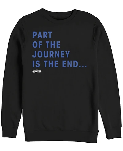 Marvel Men's Avengers Endgame Part of the Journey is End Quote, Crewneck Fleece