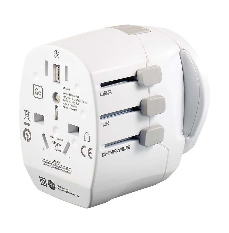 Go Travel Worldwide Adapter + Usb