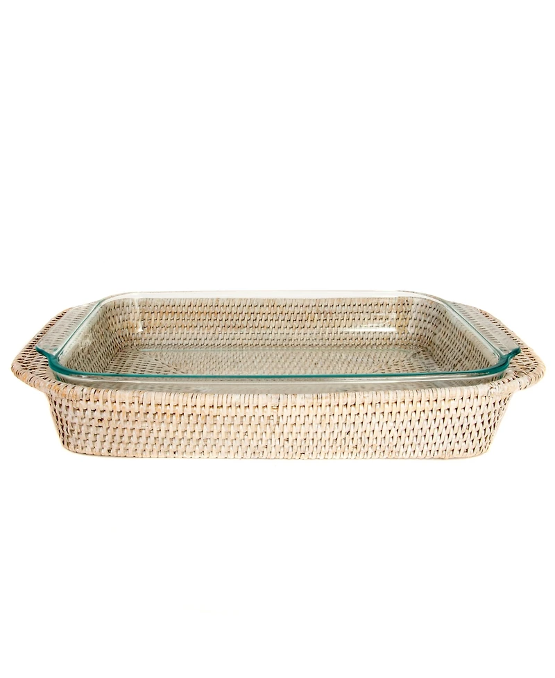 Artifacts Rattan Rectangular Baker Basket with Pyrex