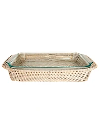 Artifacts Rattan Rectangular Baker Basket with Pyrex