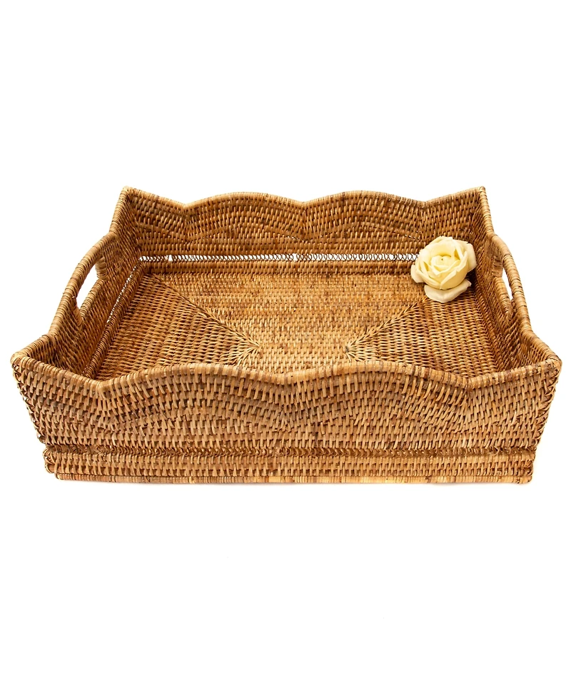Artifacts Trading Company Rattan Scallop Collection Shelf Basket