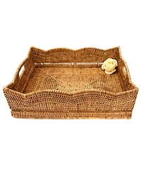 Artifacts Trading Company Rattan Scallop Collection Shelf Basket