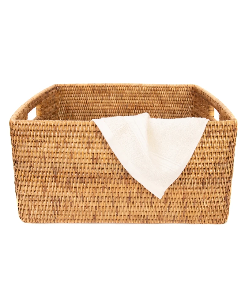 Artifacts Rattan Square Storage Basket with Rounded Corners