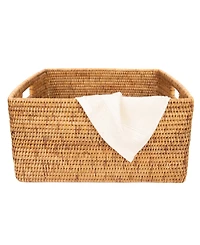 Artifacts Rattan Square Storage Basket with Rounded Corners