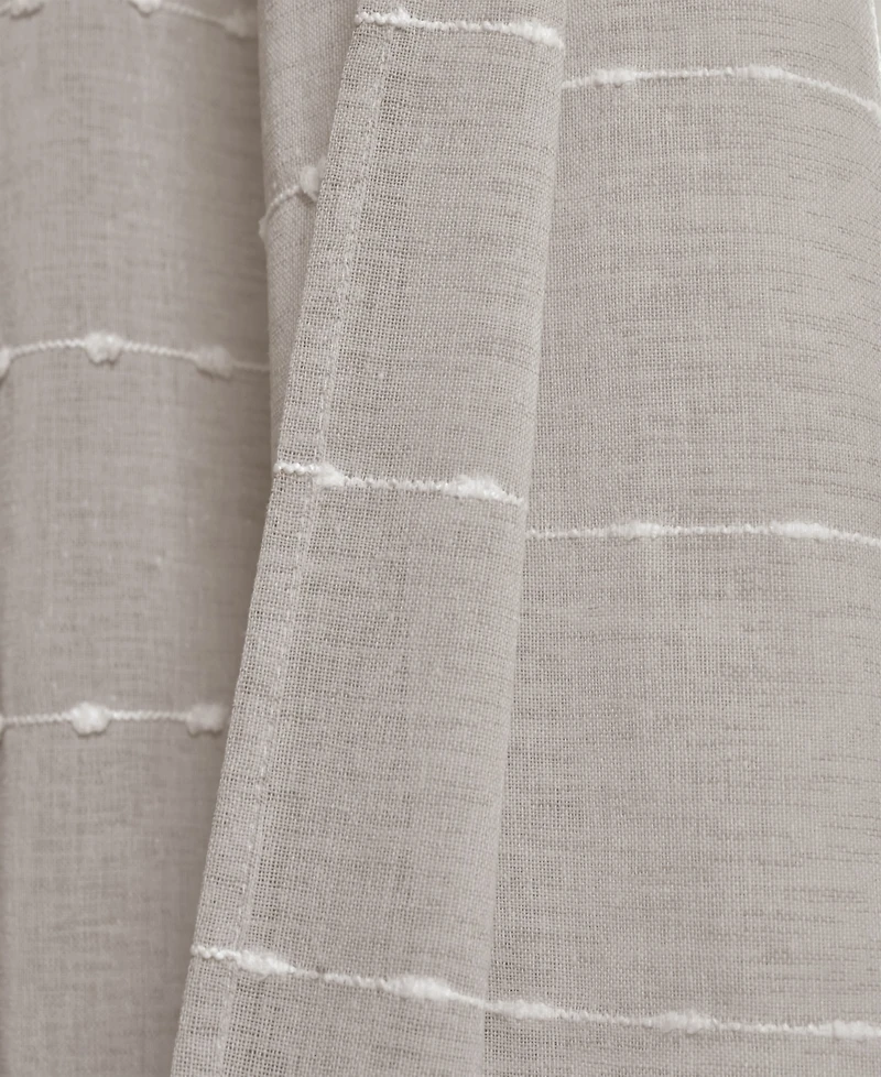 Lush Decor Farmhouse Textured Grommet Sheer Window Curtain Panels