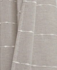 Lush Decor Farmhouse Textured Grommet Sheer Window Curtain Panels