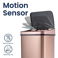 Ninestars Rectangular Motion Sensor Trash Can 13.2 Gallon