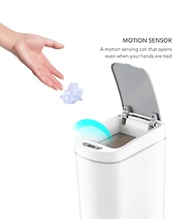 Ninestars Bathroom Automatic Infrared Motion Sensor Trash Can, 1.8 Gal 7L, Abs Plastic Trash can