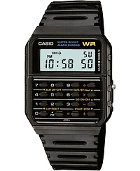 Casio Unisex Digital Calculator Black Resin Strap Watch 35mm