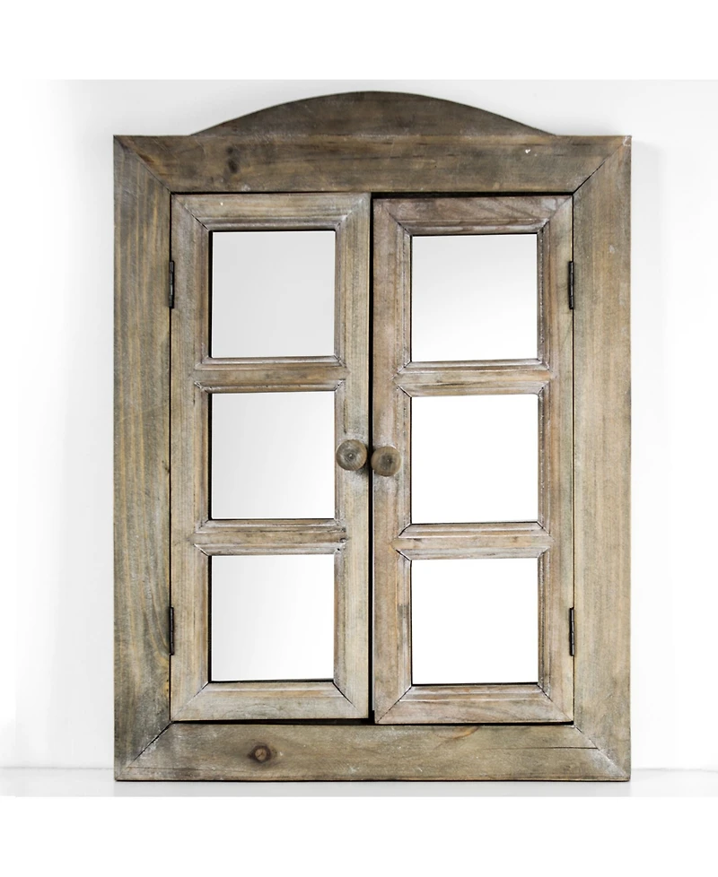 American Art Decor Rustic Window Shutter Wall Vanity Mirror