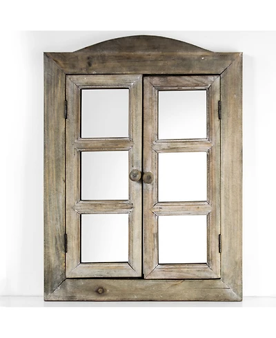 American Art Decor Rustic Window Shutter Wall Vanity Mirror