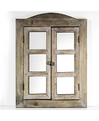 American Art Decor Rustic Window Shutter Wall Vanity Mirror
