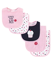 Hudson Baby Girls Cotton Terry Bib and Burp Cloth Set