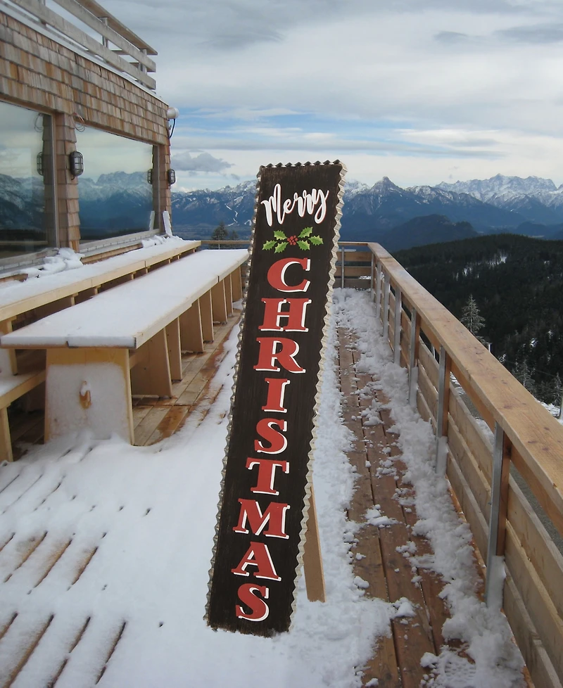 Glitzhome Wooden Black Christmas Porch Sign