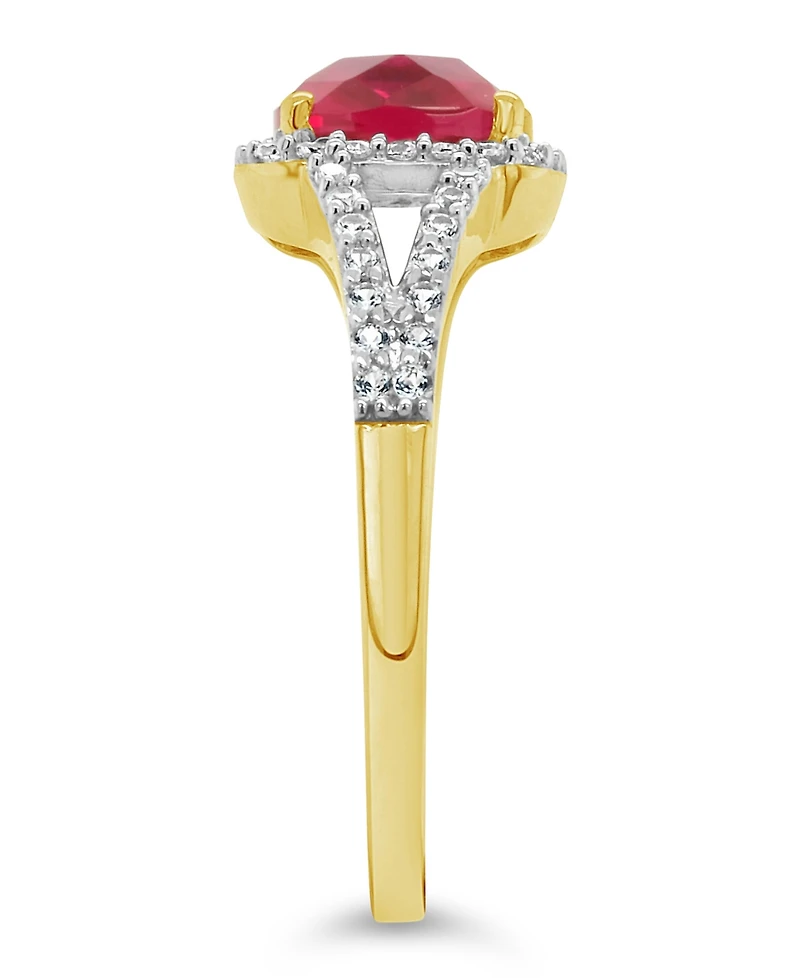 Lab Grown Ruby (1-3/4 ct. t.w.) and White Sapphire (1/4 Ring 10k Yellow Gold