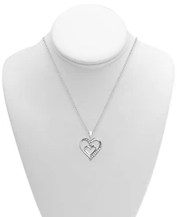 Diamond Double Heart 18" Pendant Necklace (1/10 ct. t.w.) in Sterling Silver
