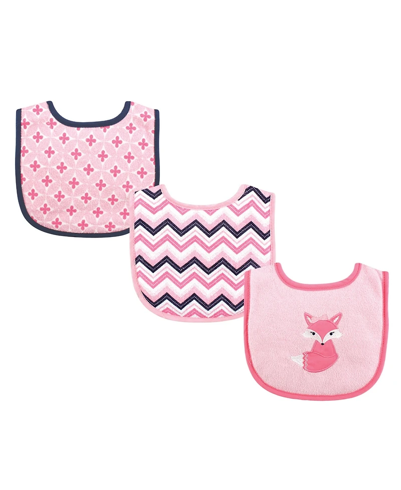 Luvable Friends Girls 3Pk Bibs